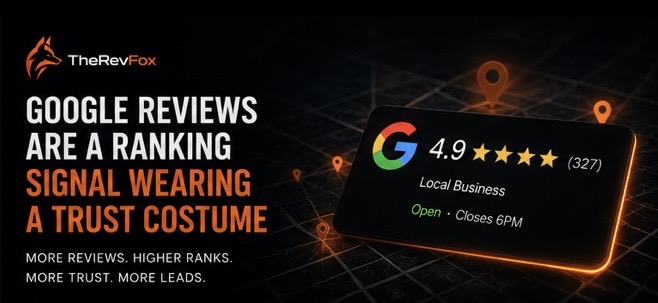 Google reviews are a ranking signal wearing a trust costume — 4.9 star Google business card