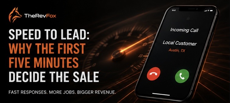 Speed to lead: why the first five minutes decide the sale — incoming call on a phone next to a speedometer